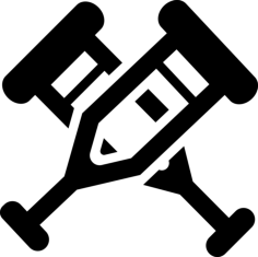 Crutches Couple Outline Svg File, Free Vectors File